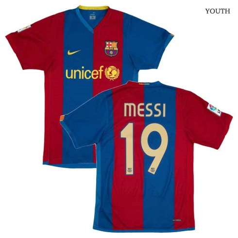 2006-07 Barcelona Home Youth Shirt Messi #19