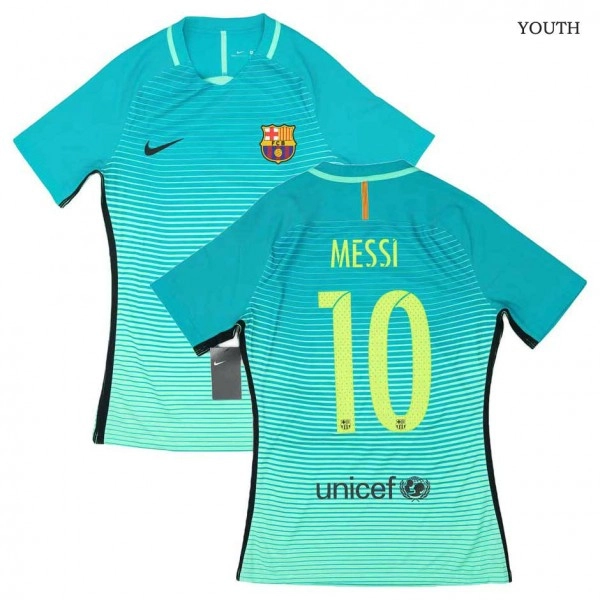 2016-17 Barcelona Authentic Youth Third Shirt Messi #10